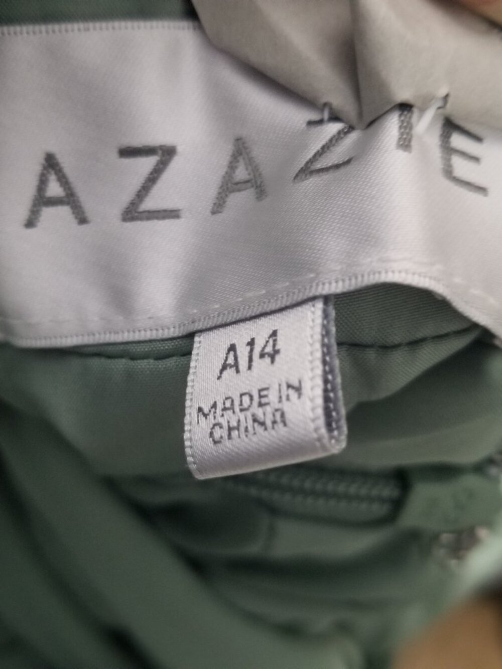 Azazie Aziza Matcha A-line V-Neck Pleated Chiffon Women's Bridesmaid Sz 14 - Picture 5 of 11